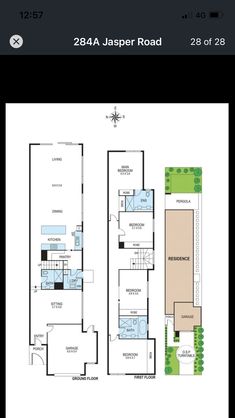 the floor plan for this two story house