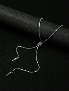 Rivet Pendant Pull Chain Necklace Silver Fashionable,Minimalist   Stainless Steel     Men Fashion Jewelry, size features are:Bust: ,Length: ,Sleeve Length: Rivet Pendant, Male Jewelry, Men Pendant, Chain Necklace Silver, Jewelry Men, Mens Chain Necklace, Pull Chain, Mens Pendant, Silver Chain Necklace