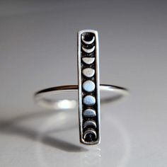 About: This simple yet stunning Sterling Silver Moon Phase Ring is a beautiful gift idea for a moon lover, or just a treat for yourself to keep the spirit of the moon always with you.   Specs: Material: solid .925 sterling silver Band width: 1.3mm Moon Phase Ring, Estilo Punk, Style Punk, Silver Moon, Estilo Boho, Rings Simple, Dainty Ring, Sterling Silver Bands, Types Of Rings