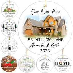 personalized christmas ornament for the homeowners with their names and pictures