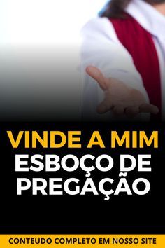 a man wearing a red tie and white shirt with the words vinde a mim esboco de precacao