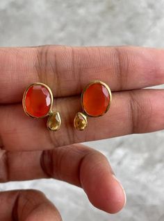 Amber Carnelian Gemstone Earrings, Orange Carnelian Gemstone Earrings, Orange Gemstone Drop Earrings, Orange Gemstone Drop Jewelry, Oval Citrine Gemstone Earrings, Orange Drop Gemstone Jewelry, Carnelian Gemstone Round Earrings, Gold Carnelian Gemstone Earrings, Round Carnelian Gemstone Earrings