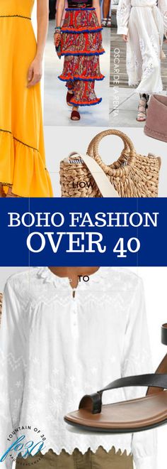 How To Wear Boho Style Over 40 #fashion #style #trends #howto #experttips #styletips #trends #over40fashion #over40style #over40trends #howtowear #fountainof30 Boho Chic Outfits For Women Over 40, Spring Boho Outfits 2023, Boho Chic Fashion Over 40, Boho 40 Over 40 For Women, Boho Outfits For Short Women, Boho Clothes For Women Over 50, Bohemian Outfits Women Over 50, Boho Fashion Trends 2023, Over 40 Boho Style