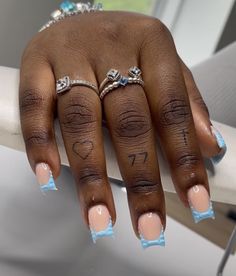 Dope Nail Designs Short Length, Shorties Nails, Nail Station, 2023 Nails, Hard Nails, Diy Acrylic Nails, Blue Acrylic Nails, Gel Nails Diy, Colored Acrylic Nails