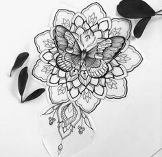 a black and white drawing of a flower