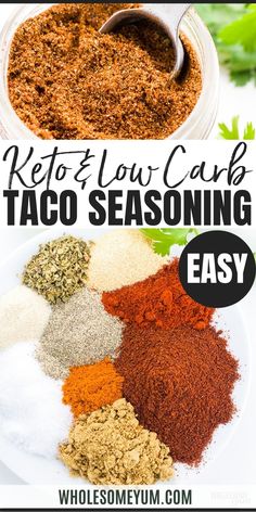 Gluten-Free Keto Low Carb Taco Seasoning Recipe Taco Seasoning Easy, Gluten Free Taco Seasoning, Keto Seasoning, Low Carb Taco Seasoning, Keto Taco Seasoning, Low Carb Taco, Gluten Free Tacos, Taco Seasoning Mix