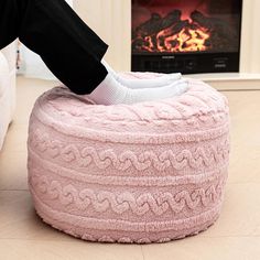 PRICES MAY VARY. 【Pure PP Cotton Filler】It is a Stuffed pouf ottoman wiht PP cotton filler. Someone may think it is not sturdy enough,you can DIY and fill this pouf with blankests,plush dolls, used clothes, cushion, pillow, etc.PP cotton is very soft and breathable,comfortable,and it is durable to use,no pungent chemical smell, no dust, dirt, or debris,so that you can use it with more confidence. 【Soft Plush Fiber Pouf Ottoman】Made of high quality plush fiber and anti-slip bottom, Tight and firm Floor Poofs Ottoman, Dorm Ottoman, Poofs Ottoman, Ottoman Puff, Pouf Diy, Foot Rest Under Desk, Pink Pouf, Stool For Living Room, Bedroom Ottoman