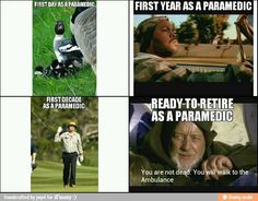 four different memes about paramedic and first year as a paramedic