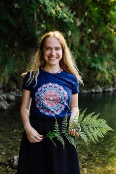 Sacred Space Mandala T-shirt will always reminde you of your Sacred Space. To take care of it, set your boundaries, to give it love and good energies. T-shirt is really comfortable to wear becouse of its soft material. In can be worn on all occasions, in the city or on walks in nature. At festivals or when we are doing our yoga practice. It is washable in the washing machine at 30 degrees. The material and print are of very good quality. When we put it in the washing machine, we turn it inside o Summer Yoga Cotton T-shirt, Cotton Yoga T-shirt For Summer, Casual Graphic Print T-shirt For Meditation, Cotton T-shirt For Yoga In Summer, Casual Crew Neck T-shirt For Yoga, Summer Yoga T-shirt With Crew Neck, Summer Yoga T-shirt With Short Sleeves, Short Sleeve Yoga T-shirt For Summer, Cotton Yoga T-shirt With Short Sleeves