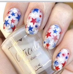 Light Blue Patriotic Nails, 4tn Of July Nails, Forty Of July Nails, Rth Of July Nails, Nails Inspiration Pink, Patriotic Nails Design, Firework Nails, Spring Break Nails, Nail Art Images