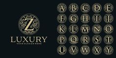 the luxury font and numbers are all made up of different shapes, sizes, and colors