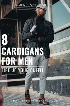 Ready to upgrade your cold weather style? ❄️ Learn about the essential men’s cardigans—from chunky knits to sleek V-necks. Discover which style suits your vibe this season! Read the article for expert styling tips. #MensFashion #Cardigans #FallStyle Mens Outfits Dressy, Cardigans For Men, Cold Weather Style, Men Closet, Chunky Knits, Mens Style Guide, Mens Fashion Fall, Cold Weather Fashion