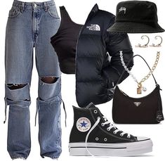 how to wear a baggy jeans? stylebyarose in 2021 Tomboy style Aesthetic Baddie, Cool Aesthetic, Teenage Outfits, Tomboy Style Outfits, Outfit Jeans, Streetwear Fashion Women, Cute Swag Outfits, Tomboy Fashion, Baddie Outfits Casual