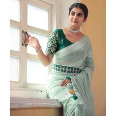 Light Sea Green colored saree is made from georgette fabric which is highlighted with zari striped weaving work as shown. comes along with embroidered rangoli silk blouse which you can customise as per your design/style with embroidered belt. Occasion - You can wear this saree for parties, functions and events. Note:- the actual product may differ slightly in color and design from the one illustrated in the images when compared with computer or mobile screen. Measurements: Saree : Georgette : 5. Saree Georgette, Light Sea Green, Embroidered Belt, Mobile Screen, Baby Skin Care, Silk Lehenga, Georgette Saree, Georgette Fabric, Georgette Sarees