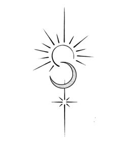 the letter s is drawn in black ink on a white background with an arrow and sun