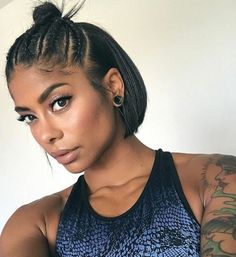 Penteado Cabelo Curto, Popular Hairstyles, Braids For Short Hair, Black Girls Hairstyles, Short Hairstyles For Women, Trendy Hairstyles, Bun Hairstyles