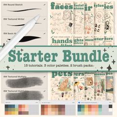 the starter bundle includes watercolor pens, markers and paper books for children to draw