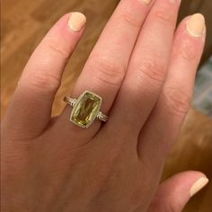 Reposhing This Item I Purchased From @Rk170. Never Worn! Looks Just Like The Photos. It’s Absolutely Stunning, But It Honestly Doesn’t Really Fit Me Haha Not Sure Why I Bought It As It Isn’t Quite My Size. Photo Of The Original Listing Added. Yellow Emerald Cut Rings With Accent Stones, Judith Ripka Ring, Judith Ripka, Crystal Rings, Womens Jewelry Rings, Women Jewelry, Sterling Silver, Crystals, Women Shopping