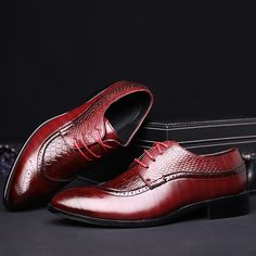 Fashion Leather Shoes Men Dress Shoe Pointed Oxfords - Red Wine - 5D40412936 - Shoes, Men's shoes, Business Shoes  #BusinessShoes #Shoes # #Men's #shoes # #Business #Shoes Men Shoes With Jeans, Oxford Shoes Outfit, Adidas Shoes Mens, Brogues Men, Groom Shoes, Mens Fashion Business, Casual Leather Shoes, Business Shoes, Point Shoes