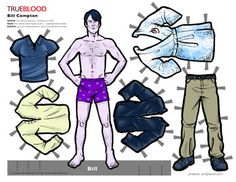 an image of paper doll with clothes cut out to make it look like a man