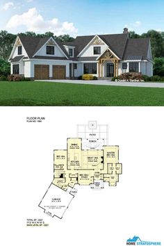 two story house plans with an open floor plan and large front porches on each side