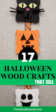 halloween wood crafts that sell with text overlay