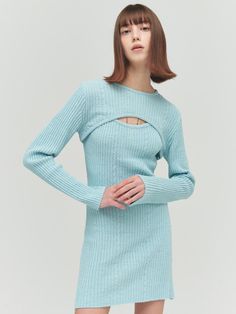 Composition : COTTON 100Country of Origin : KOREA Light Blue Pointelle Knit Sweater For Winter, Chic Blue Ribbed Sweater, Blue Ribbed Sweater For Spring, Fitted Light Blue Sweater For Spring, Chic Blue Pointelle Knit Sweater, Light Blue Ribbed Sweater For Spring, Blue Fitted Soft Knit Sweater, Dream Closet, Sky Blue