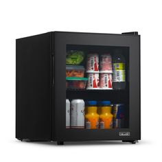 an image of a mini fridge with drinks in it