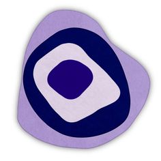 a purple and blue circle with a white center in the shape of a peacock's tail