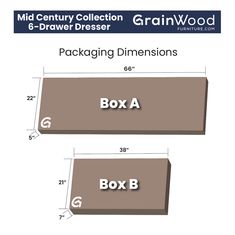 two boxes are shown with measurements for each box