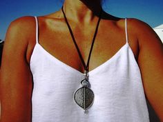 "Long boho necklace, Leather necklace with bohemian silver heart pendant, tribal boho jewelry. An everyday fashion jewelry !! necklaces for women, silver jewelry, personalized leather jewelry, original designs by kekugi. This necklace is made of genuine leather and silver plated beads. All silver pieces are subjected to an anti-allergic process ( nickel and lead free) with a silver plating of 8 microns of sterling silver. MADE TO ORDER ! I make this to be 40\" 100cm long All jewelry can be adjus Silver Bohemian Long Necklace, Long Bohemian Metal Necklace, Adjustable Silver Bohemian Long Necklace, Silver Tarnish-resistant Bohemian Necklace, Nickel-free Long Bohemian Necklace, Nautical Necklace, Long Necklace Boho, Leather Corded Necklace, Beach Necklaces