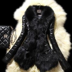 Slim Faux Fox Fur Colla rjacke Coat – Toadds Faux Fox Fur Coat, Fur Collar Jacket, Fur Leather Jacket, Fur Collar Coat, Leather Outerwear, Perfect Coat, Pu Leather Jacket, Leather Jacket Black, Faux Fur Collar