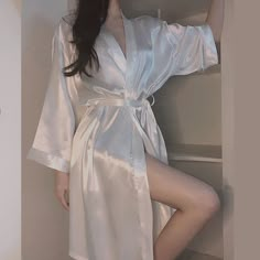 Korean Sleepwear Hot, Women Nightwear Dresses, Robes Women, Simple Street Style, Nightwear Dress, Loose Fashion