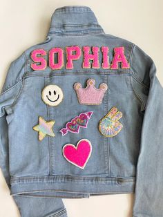 Unique Denim Jacket, Custom Jean Jacket, Chenille Patch, Diy Sweatshirt