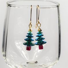 Christmas Tree Earrings Swarovski Crystal Emerald Earrings | Etsy Christmas Gift Dangle Crystal Earrings, Christmas Gift Crystal Dangle Earrings, Holiday Necklace, Holiday Earrings, Tree Earrings, Christmas Tree Earrings, Emerald Bead, Blue Topaz Earrings, Earrings Christmas