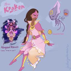 the kramk character is in pink and yellow