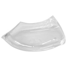 a clear plastic object on a white background