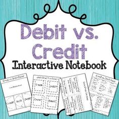 debt vs credit interactive notebook for students to practice their math skills and help them learn how to use it