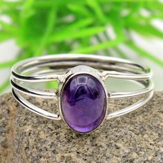 Natural Amethyst Oval Shape Gemstone Ring - 925 Sterling Silver Handmade Designer Women Ring Jewelry Christmas Gift Size US 7.5 - ar3106 MATERIAL- 925 STERLING SILVER GEMSTONE - Amethyst RING SIZE - US 7.5 STONE SIZE - 9 X 7 MM RING WEIGHT - 1.78 GRAMS STONE SHAPE - Oval COLOR - Purple Oval Cabochon Amethyst Ring, Gift Bezel Set Oval Cabochon Amethyst Ring, Purple Oval Cabochon Ring For Gift, Oval Cabochon Amethyst Ring Gift, Oval Cabochon Amethyst Ring With Bezel Setting As Gift, Cabochon Amethyst Ring Gift, Gift Amethyst Oval Cabochon Ring, Sterling Silver Amethyst Oval Cabochon Ring Gift, Silver Amethyst Oval Cabochon Ring