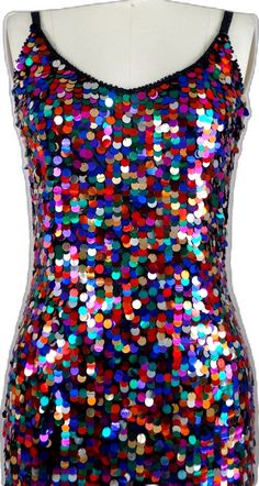 Multicolor Glitter Sequin Fabric For Summer, Glamorous Multicolor Sequin Dress For Festive Occasion, Summer Multicolor Glitter Sequin Fabric, Multicolor Sequin Fabric For Disco In Summer, Multicolor Sequin Summer Dress, Summer Multicolor Sequin Dress, Multicolor Sequined Disco Dresses, Rainbow Sequined Party Dress, Multicolor Disco Sequin Dress For Summer