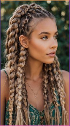 Get easy hairstyle tips and haircare products from below link⤵️ Lots Of Braids Hairstyles, Adding Hair To Braids Tutorials, Nordic Hairstyles Women, Irish Braids, Viking Braided Hairstyles, Scandinavian Braids, Braid Ideas For Long Hair, Corn Row Hairstyles, Fashion Show Hairstyles