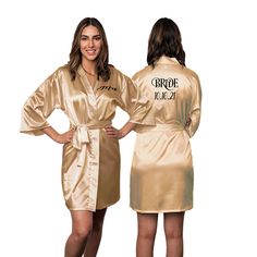 Beautiful and elegant personalized robes for any event or occasion Our customers have used these robes as getting ready robes on wedding day, bachelorette party, bridesmaid proposal gifts, girls trips, quinceaneras, birthdays, anniversaries & Valentine's gifts and so much more They are great for spa parties as well, or purchase one for yourself, wife, fiancee, girlfriend, mom and more They can be personalize to include names, initials, titles, dates, event and more Customize your robe on both th Bridesmaid Robes Personalized, Personalized Robes, Bridesmaid Robe Personalized, Satin Bridesmaids Robes, Girls Trips, Different Font Styles, Personalized Robe, Lounge Robes, Bridesmaid Proposal Gifts