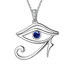 PRICES MAY VARY. ❤ The Eye of Horus is an ancient Egyptian symbol of protection, royal power and good health. This charm is great for fans of Ancient Egyptian myth and legend! ❤ 925 sterling silver. Safe for sensitive skin. Strict health standards guarantee your daily wearing. The products are tarnish-free, nickel-free, lead-free, and cadmium-free, which is not harmful to your health. ❤ Honor the bonds of family and friendship with this Eye of Horus Necklace. Giving such a meaningful necklace is Cubic Zirconia Birthstone Jewelry Gift, Birthstone Cubic Zirconia Jewelry For Gifts, Birthstone Jewelry With Cubic Zirconia For Gifts, Round Cubic Zirconia Jewelry For Birthday, Round Cubic Zirconia Jewelry For Birthdays, Cubic Zirconia Round Jewelry For Birthday, Birthday Jewelry With Round Cubic Zirconia, Elegant Blue Jewelry For Birthday Gift, Cubic Zirconia Pendant Jewelry For Birthdays