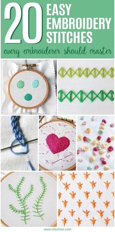 20 easy embroidery stitches every embroiderer should master by hand, and they're so cute