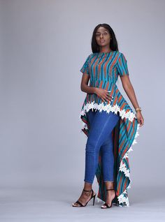 African Tops For Women Ankara, Tops For Women Ankara, Ankara Inspiration, Robes Wax, Beautiful Ankara Gowns, African Tops For Women, Ankara Peplum Tops, Ankara Blouse, African Blouses