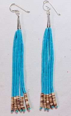 *Brand new *Handmade in USA *Sterling Silver 5 tassel turquoise beaded earrings *Gemstone: DarkTurquoise Heishi,Sleepping beaded *Earring length: 4,5 inches Long *Jewelry ship in gift box *Cabochon may vary color *Free shipping in USA *Ready to ship Thank You For Looking ,And Check Out More Items In My Etsy Shop For More Great Deals, Also We Add More Jewelry To Etsy Shop Https://www.etsy.come/shop/abq925 Turquoise Jewelry With Tassels And Round Beads, Blue Long Drop Tassel Jewelry, Turquoise Tassel Earrings With Dangling Beads, Turquoise Dangling Beaded Earrings, Turquoise Dangle Beaded Earrings, Turquoise Beaded Tassel Earrings For Gifts, Southwestern Dangle Tassel Jewelry, Southwestern Dangle Jewelry With Tassels, Turquoise Beaded Earrings With Tassels For Gift