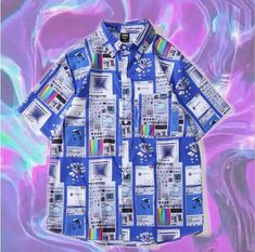 Webcore Outfits Aesthetic, Funky Shirts Men, Web Core Outfits, Webcore Clothes, Dreamcore Fashion, Dreamcore Outfits, Weirdcore Fashion, Clowncore Outfit, Abstract Clothing