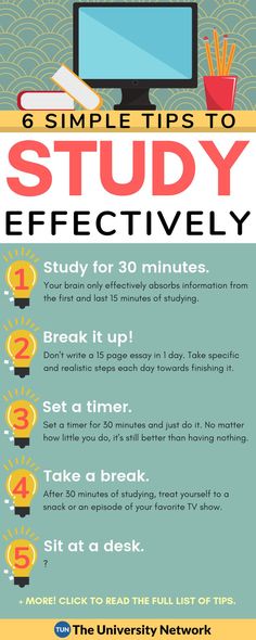 a poster with the text 6 simple tips to study effectively