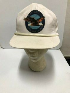 VINTAGE SNAP BACK Pratt & Whitney Cap, new without tags (FC79-1 T0191) Beautiful vintage Pratt & Whitney Eagle logo! (see photos) The items we sell range in condition Please don't purchase as a brand new item and our transaction will be very smooth If you are not sure if something is included in the auction please ask, don't assume it is or isn't. We do our best to describe what we see accurately but If we miss something, we are only human! Please view all photos for actual condition and ask any Vintage White Trucker Hat With Embroidered Logo, Vintage White Trucker Hat For Outdoor, Retro White Baseball Cap With Embroidered Logo, Retro Adjustable White Baseball Cap, Vintage White Hat With Embroidered Logo, White Vintage Hat With Embroidered Logo, Vintage White Trucker Hat With Curved Brim, Vintage White 5-panel Trucker Hat, Vintage White Trucker Baseball Cap