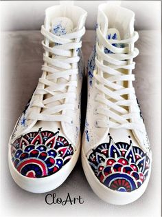 Art in Blue- Unique hand-painted sneakersArt in Blue Hand painted sneakers, Painted Shoes, Painted Sneakers, Personalized Shoes, Painted Mandalas, Mandalas Sneakers, Unique GiftStylish hand painted women sneakers with blue mandalas for mandalas and art loversYou can chose your model - slip-on or sneakers! •Shoes are hand painted with professional water resistant textile paint •Shoes are Comfortable to Wear & Easy to Maintain- This shoes can be washed in machine - up to 30 degrees•Customizati Artistic Hand Painted High-top Sneakers, Artistic Lace-up Custom Sneakers With White Sole, Artistic Blue Sneakers With Round Toe, Artistic Blue Sneakers With Rubber Sole, Artsy White High-top Sneakers, Artistic High-top Sneakers With Rubber Sole, Artistic White High-top Sneakers, Artistic White High-top Canvas Shoes, Canvas Shoes Diy